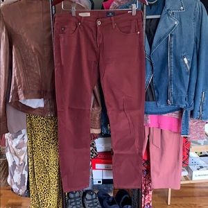 AG The Stevie Ankle - maroon size 28R